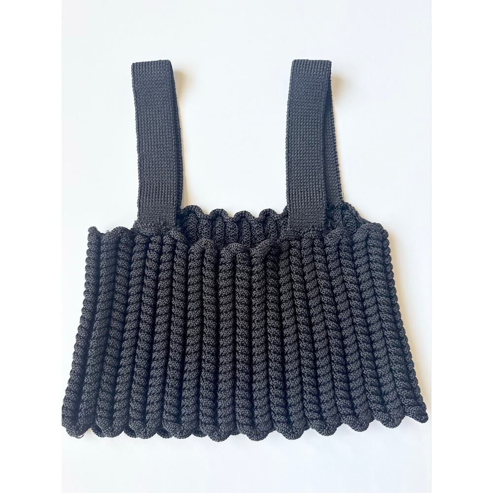 Future Collective with Jeneé Naylor Chunky Cable Knit Crop Tank Top Black M - Picture 5 of 5